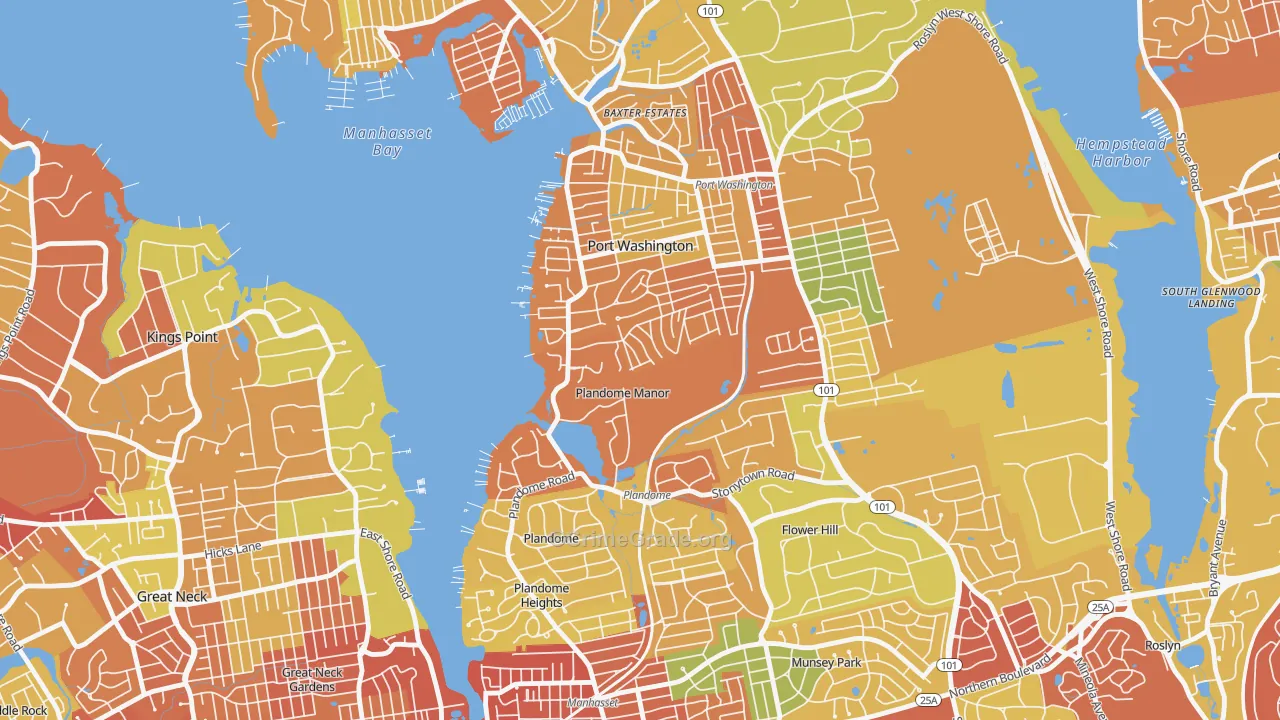 Plandome Manor, NY Map of Arson Rates
