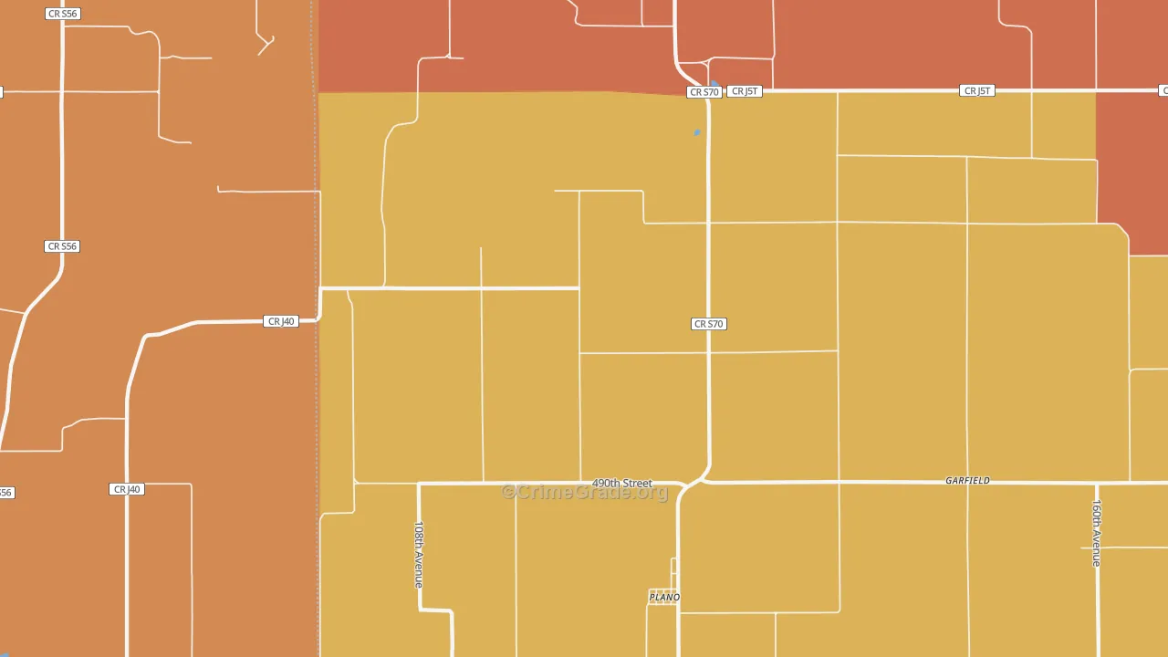 Plano, IA Map of Arson Rates