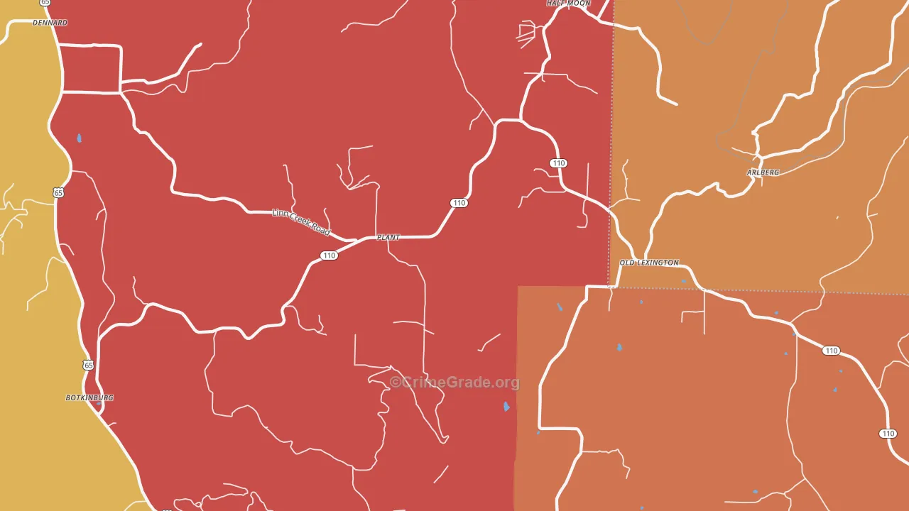 Plant, AR Map of Arson Rates