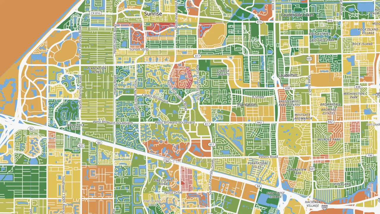 Plantation, FL Map of Arson Rates