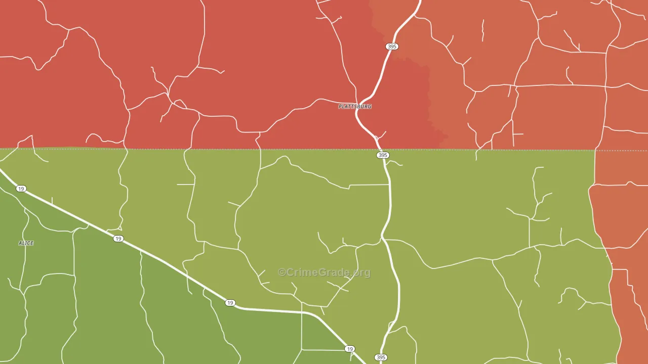 Plattsburgh, MS Map of Arson Rates