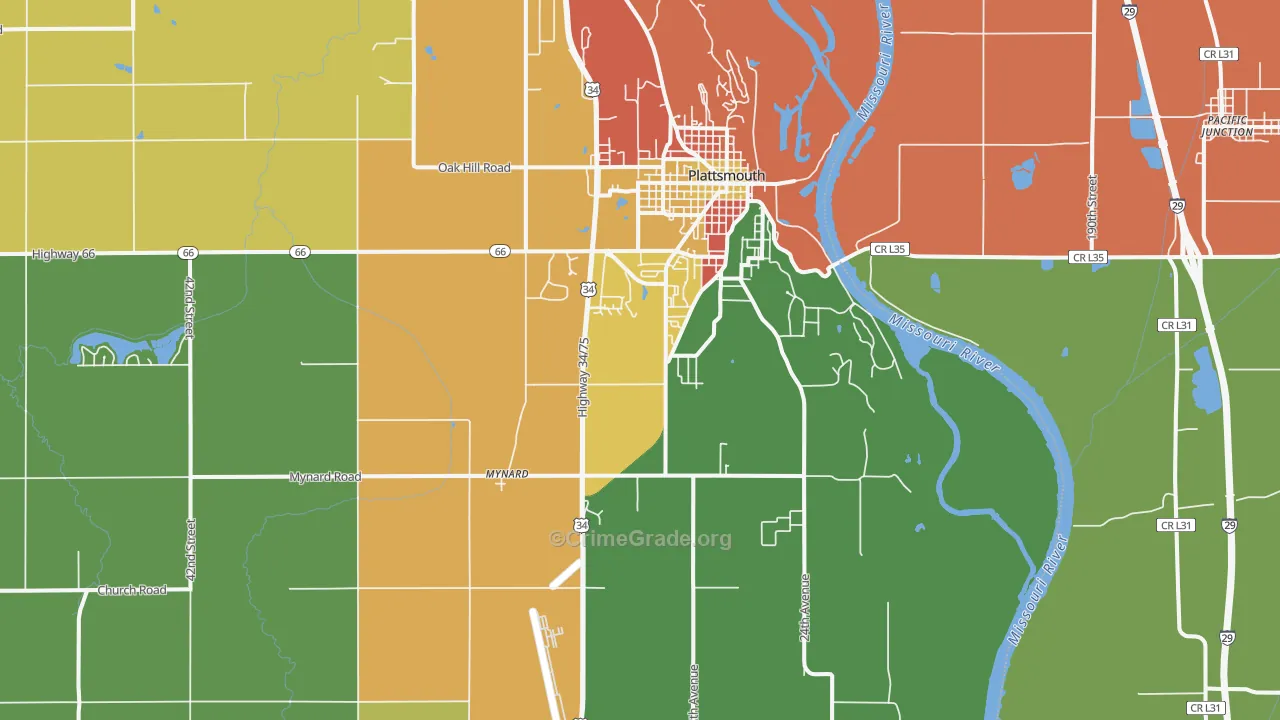 Plattsmouth, NE Map of Arson Rates