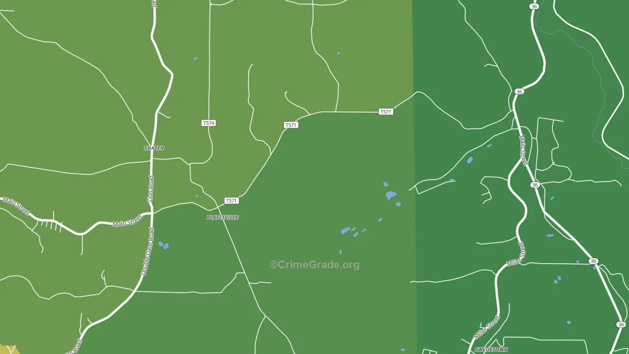 Plattsville, PA Map of Arson Rates