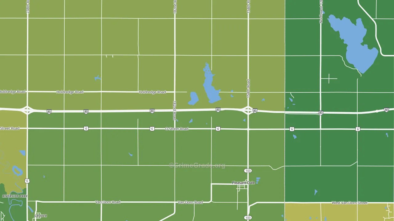 Pleasant Dale, NE Map of Arson Rates