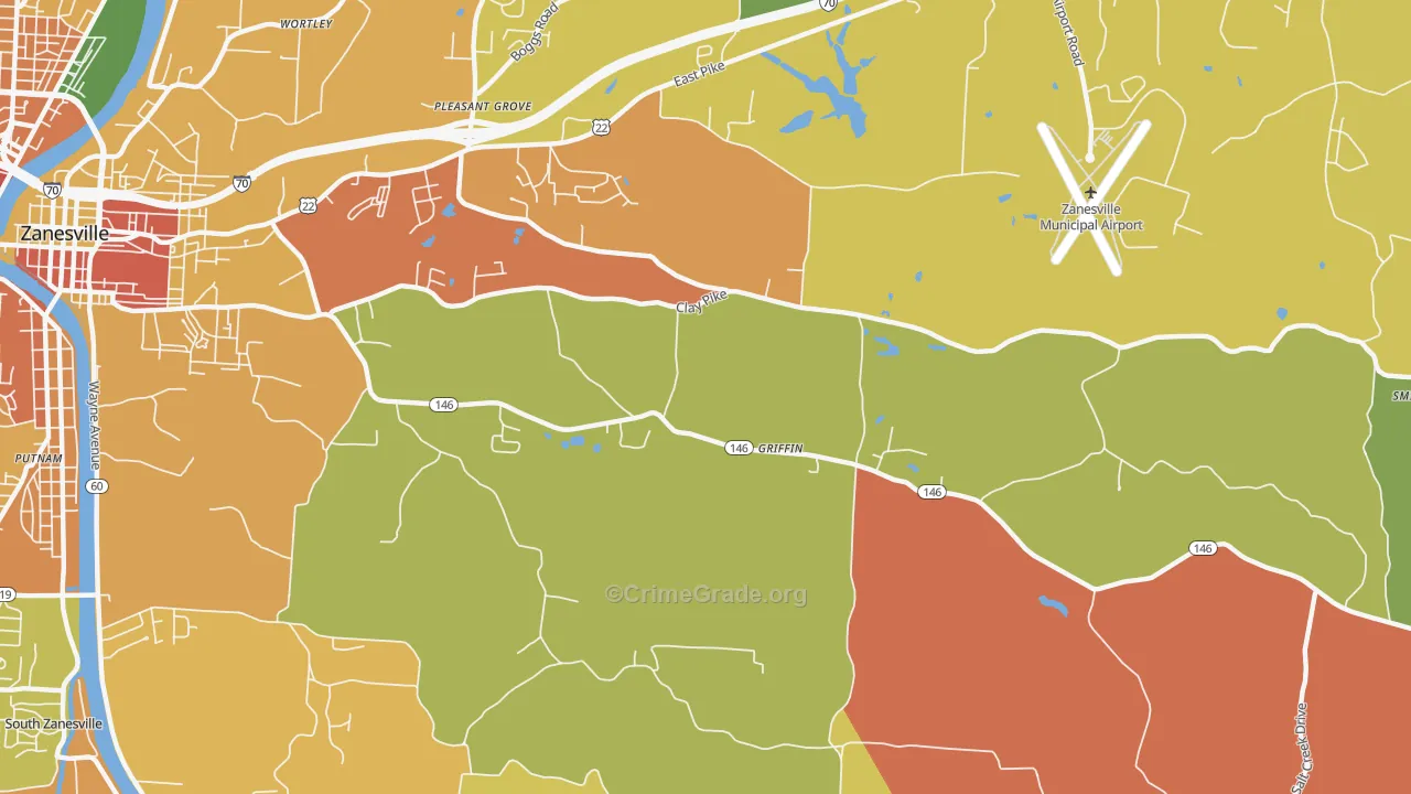 Pleasant Grove, OH Map of Arson Rates