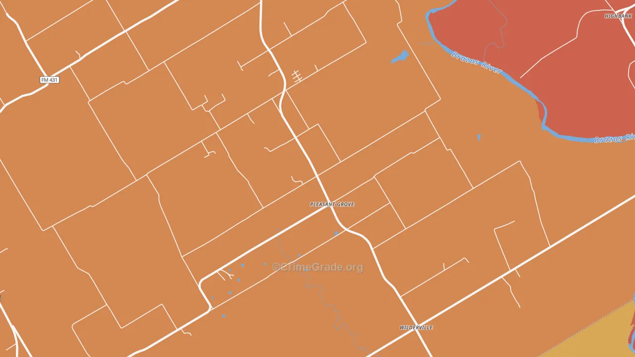 Pleasant Grove, TX Map of Arson Rates