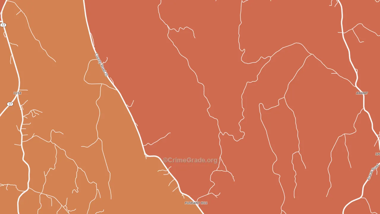 Pleasant Hill, AL Map of Arson Rates