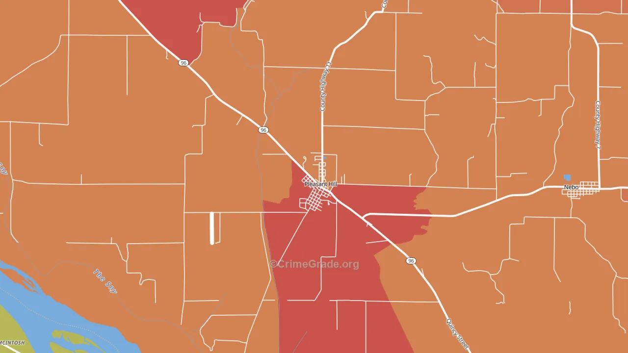 Pleasant Hill, IL Map of Arson Rates