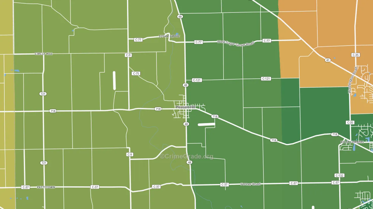Pleasant Hill, OH Map of Arson Rates