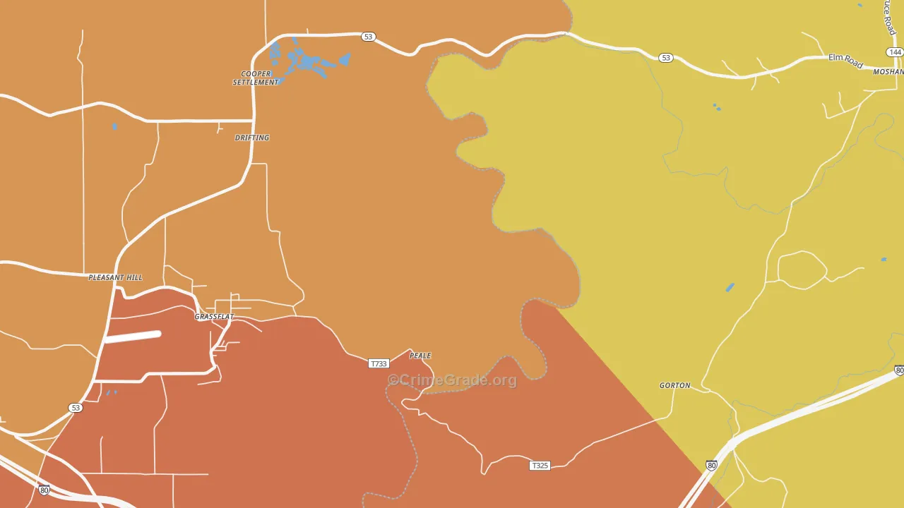 Pleasant Hill, PA Map of Arson Rates
