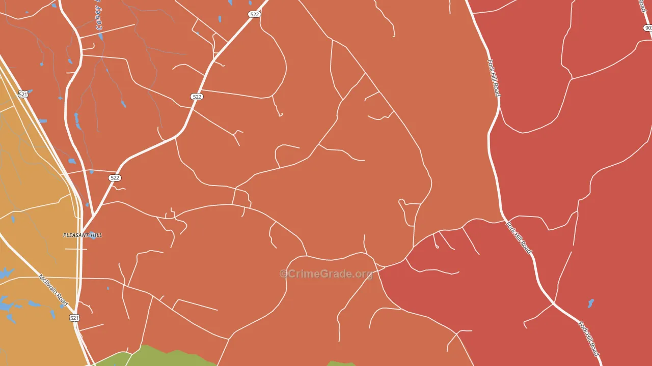Pleasant Hill, SC Map of Arson Rates