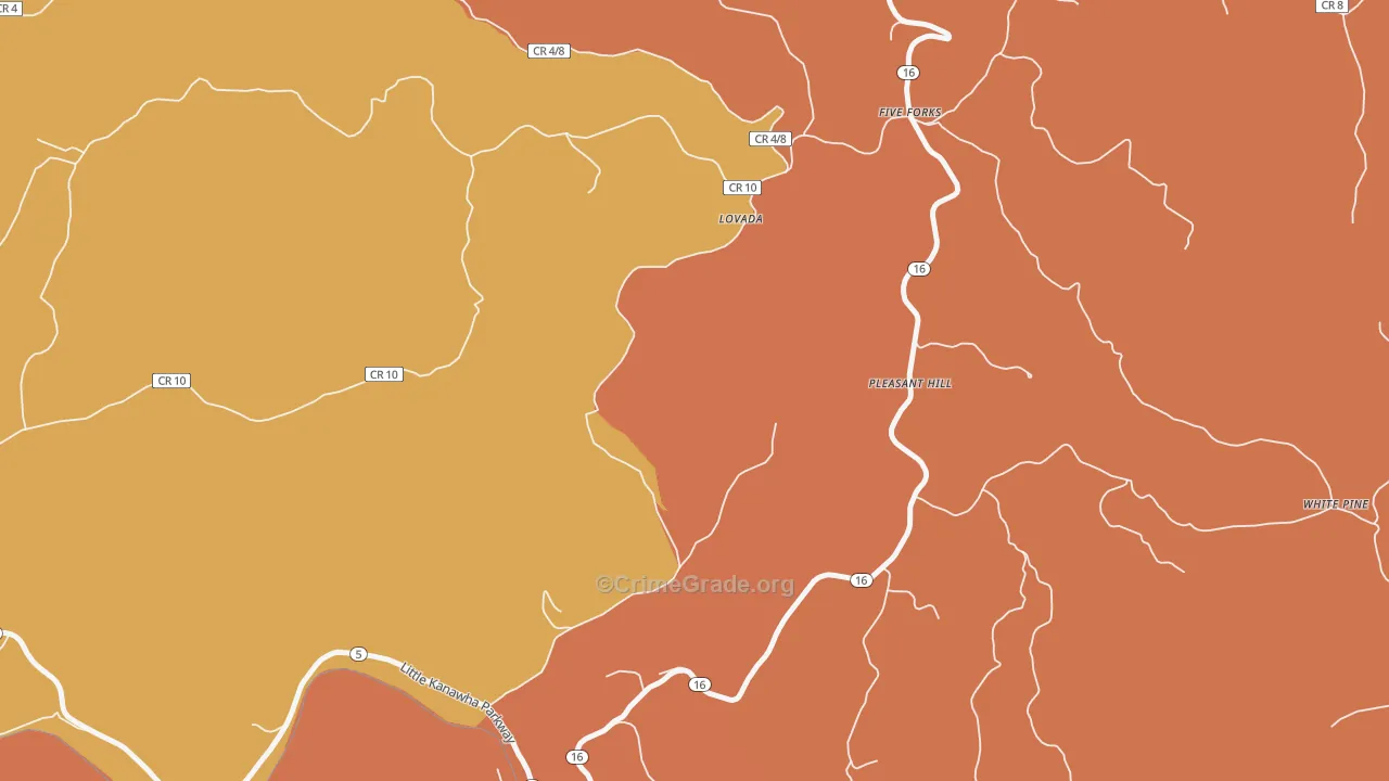 Pleasant Hill, WV Map of Arson Rates