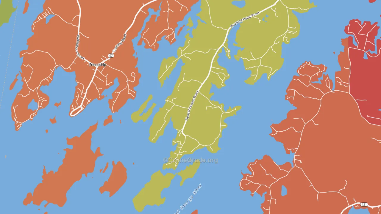 Pleasant Point, ME Map of Arson Rates