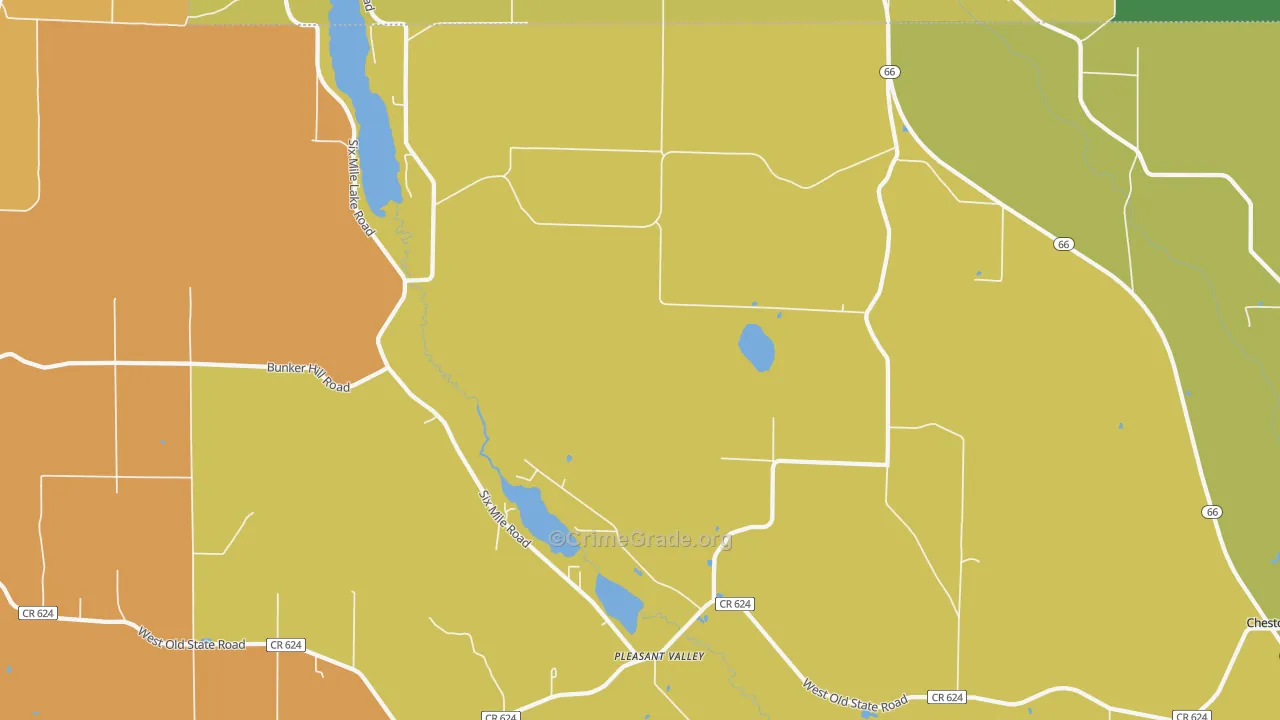 Pleasant Valley, MI Map of Arson Rates