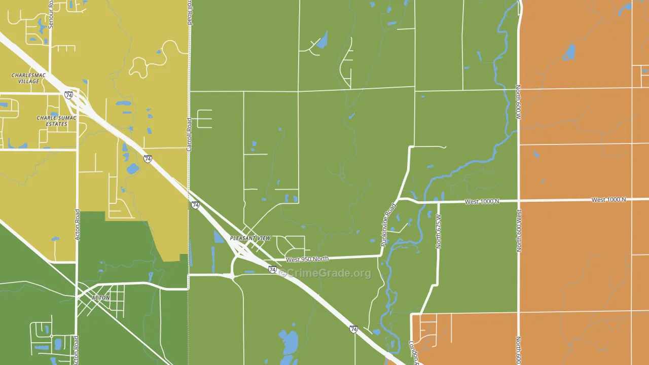 Pleasant View, IN Map of Arson Rates