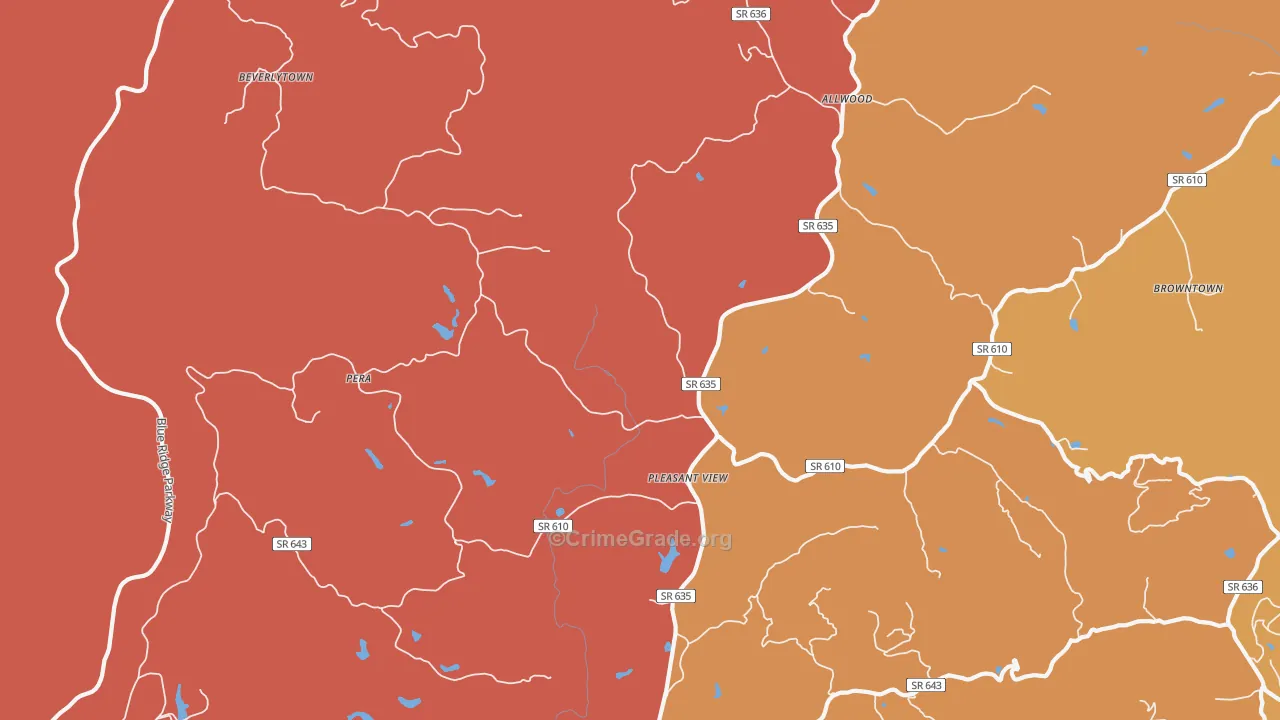 Pleasant View, VA Map of Arson Rates