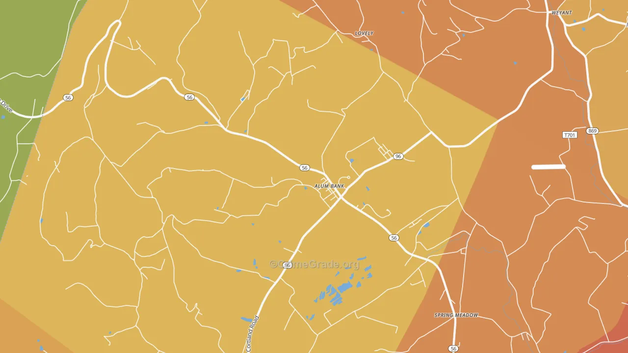 Pleasantville West St Clair, PA Map of Arson Rates