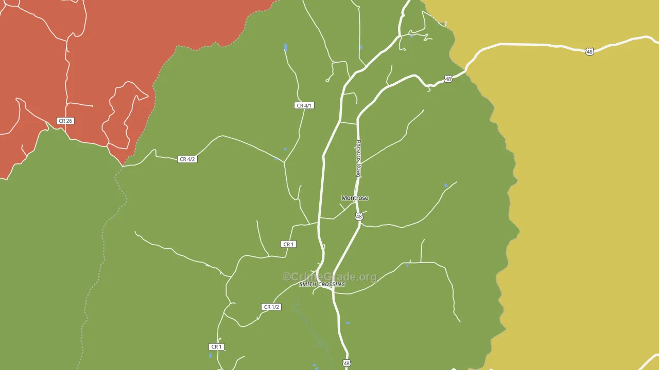 Pleasure Valley, WV Map of Arson Rates