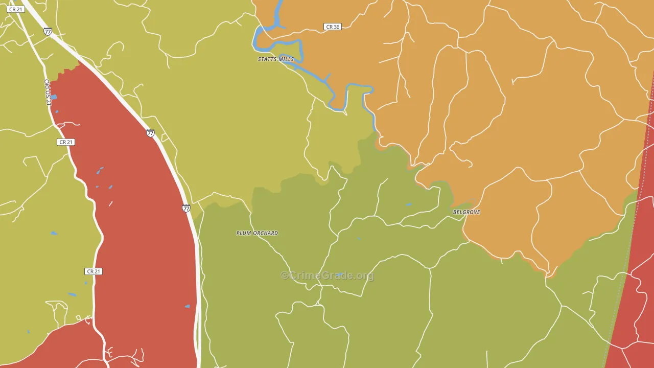 Plum Orchard, WV Map of Arson Rates
