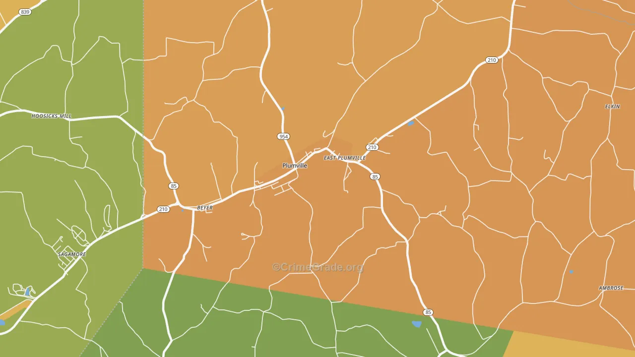 Plumville, PA Map of Arson Rates