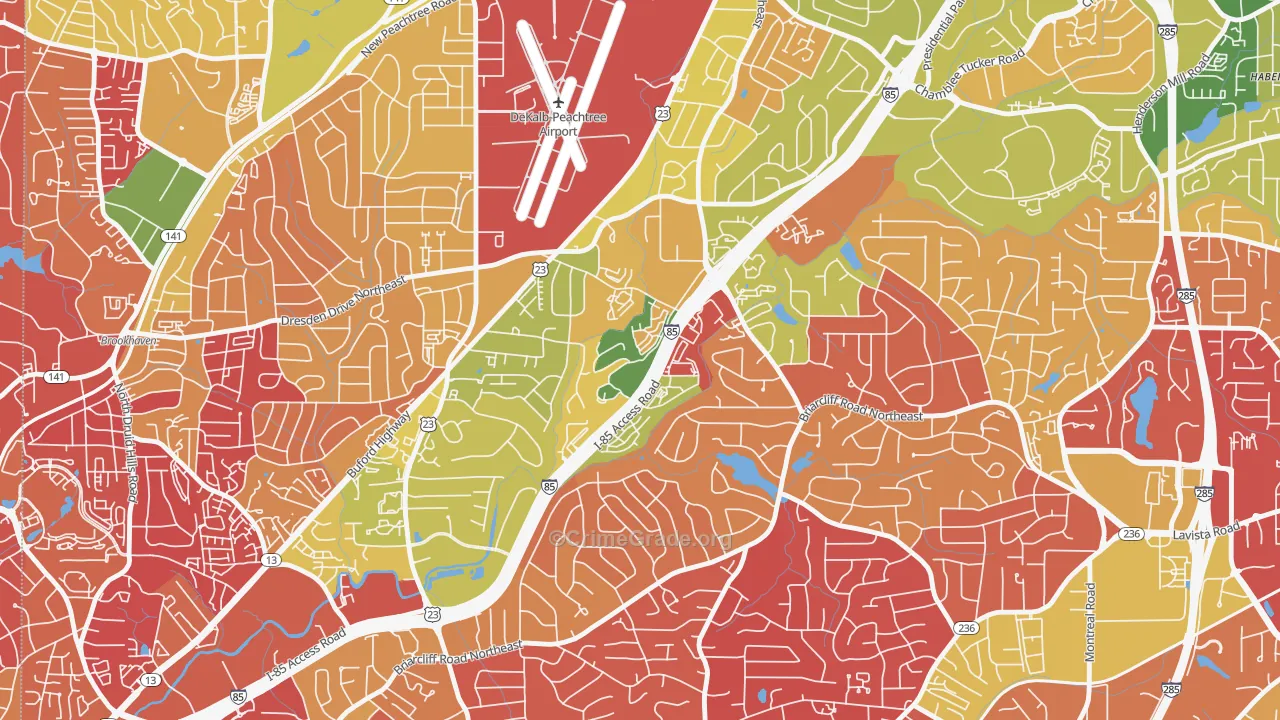 Plymouth Colony, Atlanta, GA Map of Arson Rates