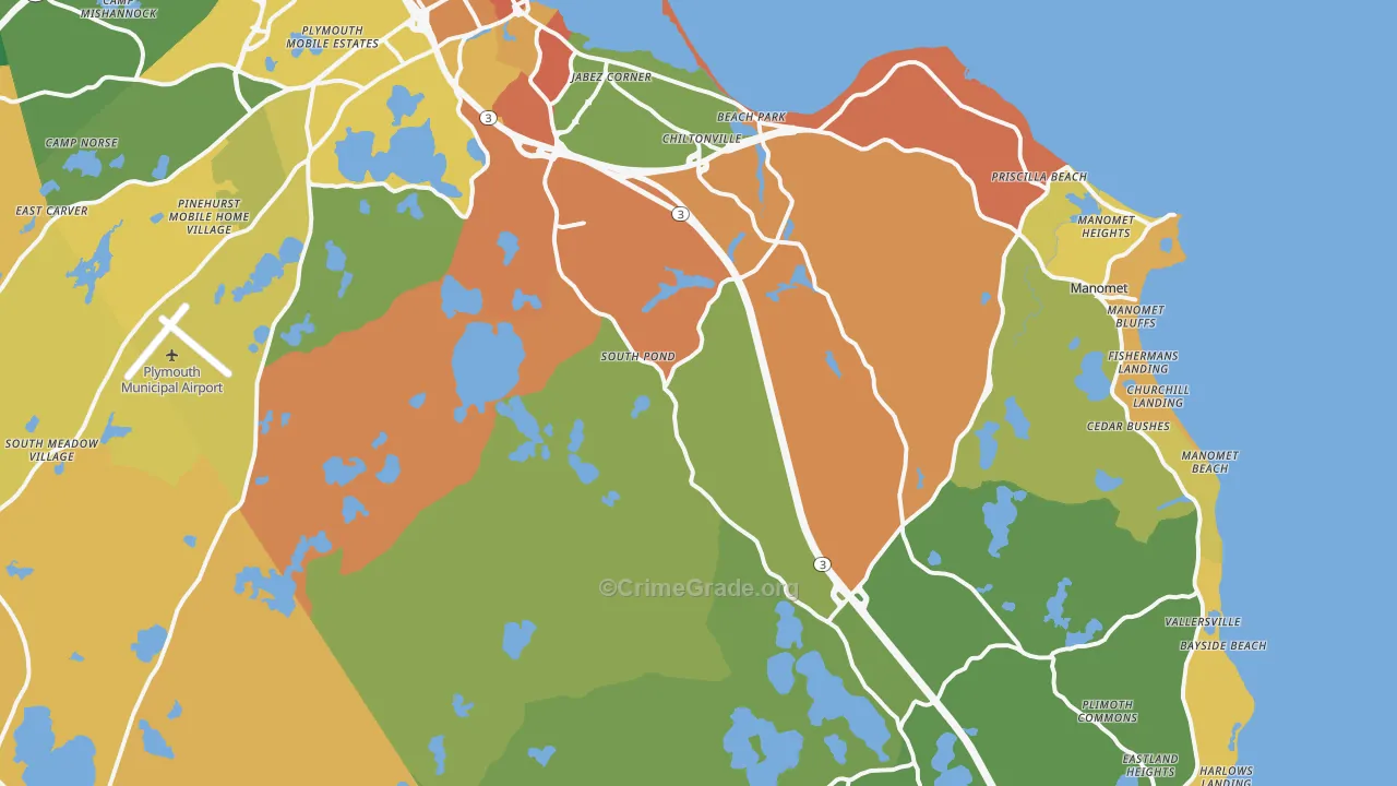 Plymouth, MA Map of Arson Rates