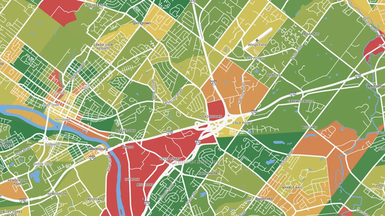 Plymouth Meeting, PA Map of Arson Rates