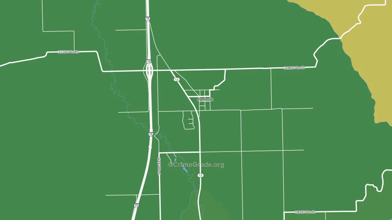 Plymouth, UT Map of Arson Rates