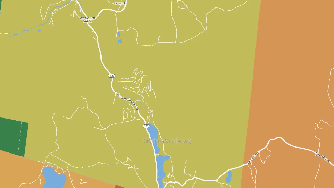 Plymouth, VT Map of Arson Rates