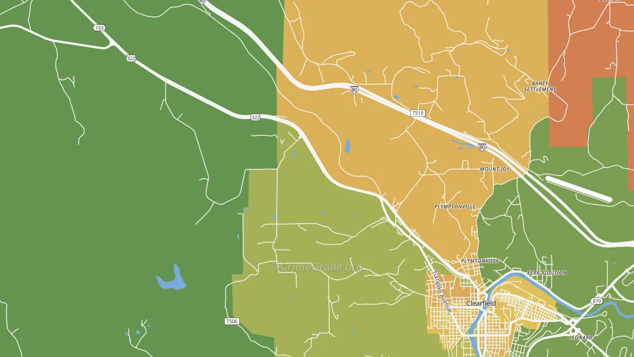 Plymptonville, PA Map of Arson Rates