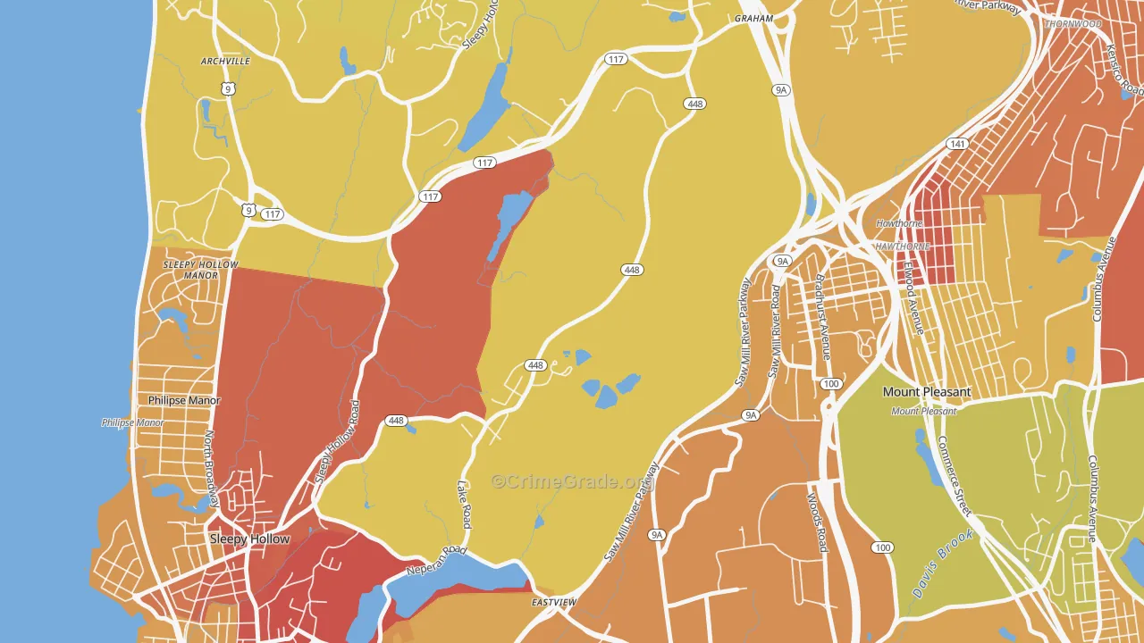 Pocantico Hills, NY Map of Arson Rates