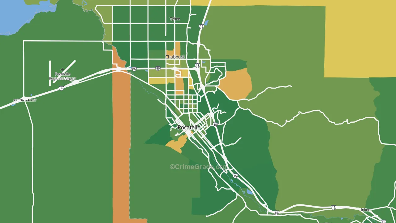 Pocatello, ID Map of Arson Rates