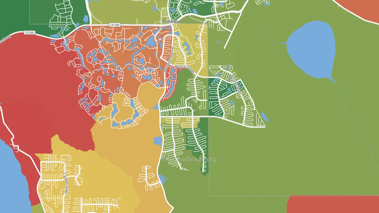 Poinciana-Village 3, Poinciana, FL Map of Arson Rates