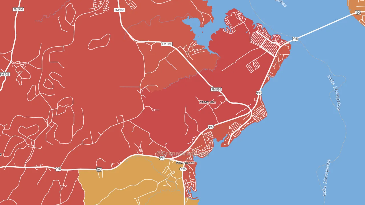 Point Blank, TX Map of Arson Rates
