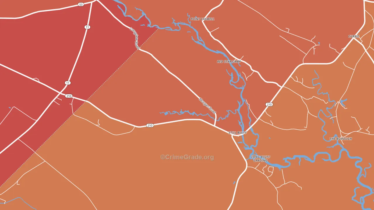 Point Caswell, NC Map of Arson Rates