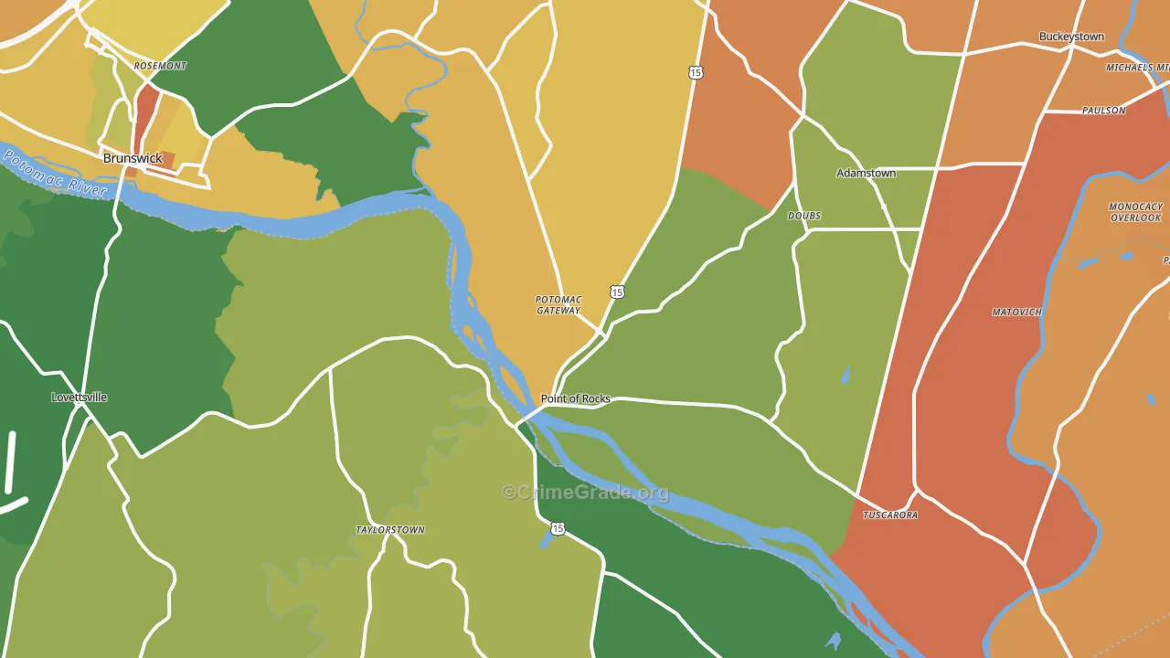 Point Of Rocks, MD Map of Arson Rates