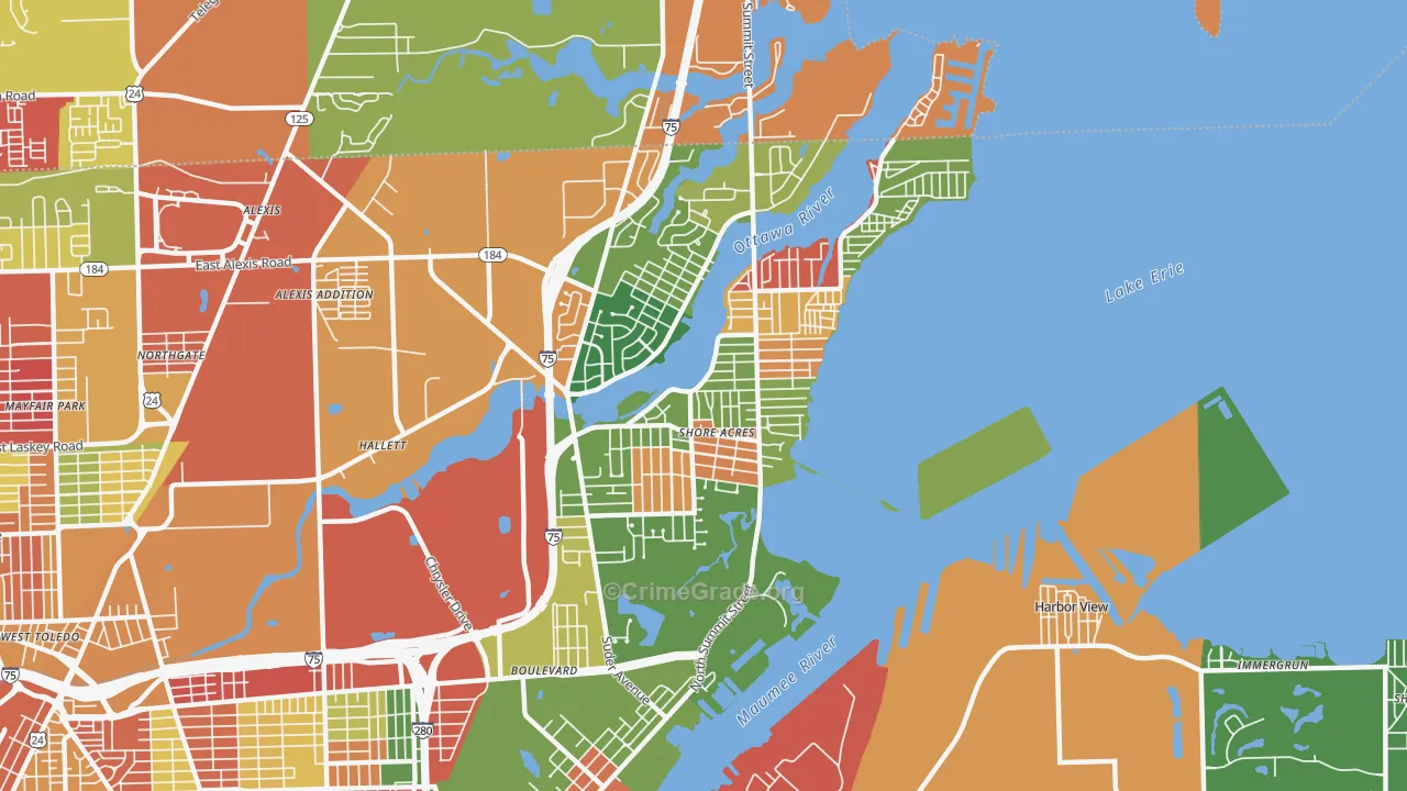 Point Place, Toledo, OH Map of Arson Rates