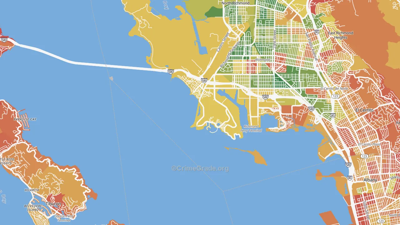 Point Richmond, Richmond, CA Map of Arson Rates
