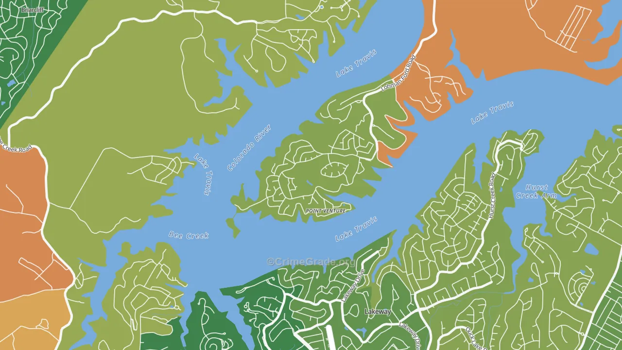 Point Venture, TX Map of Arson Rates