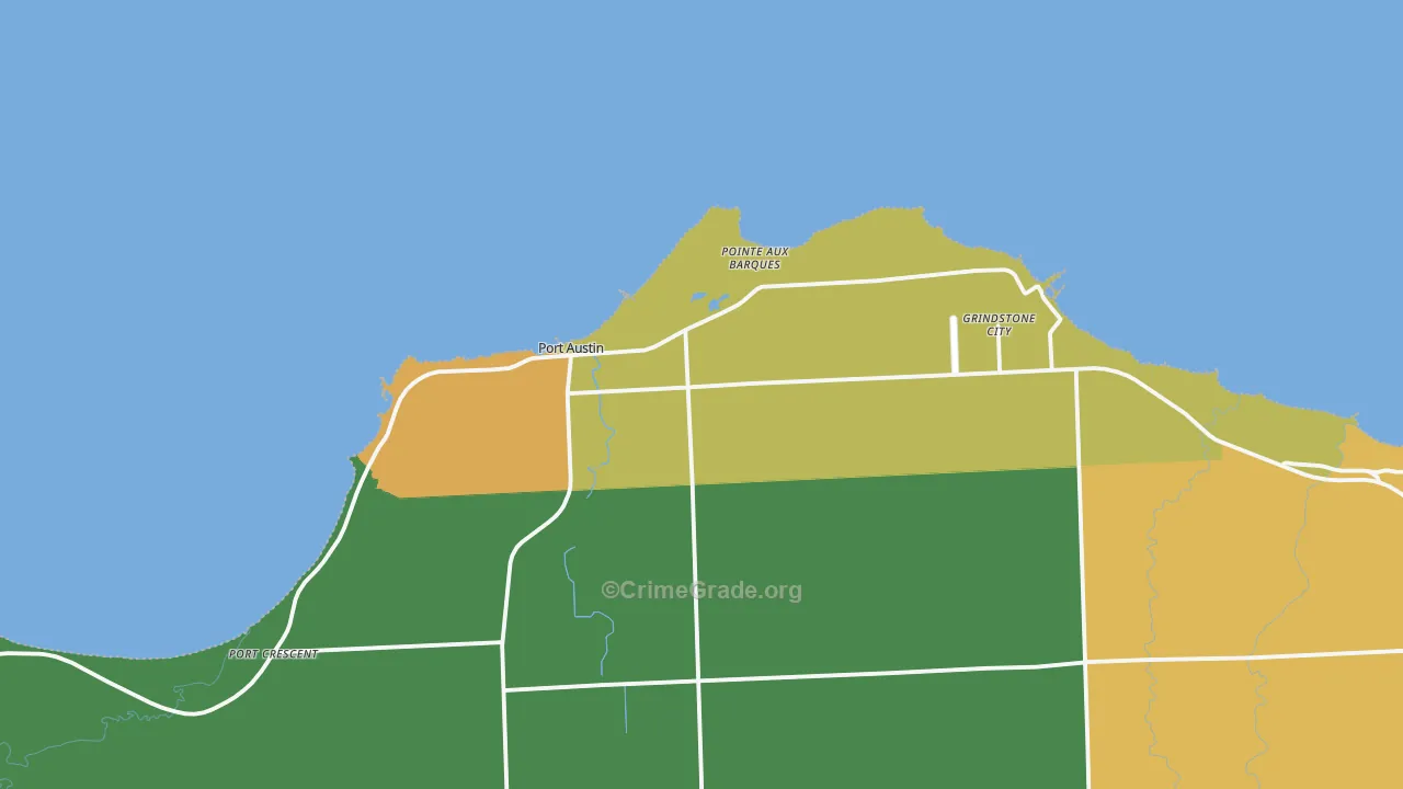 Pointe Aux Barques, MI Map of Arson Rates