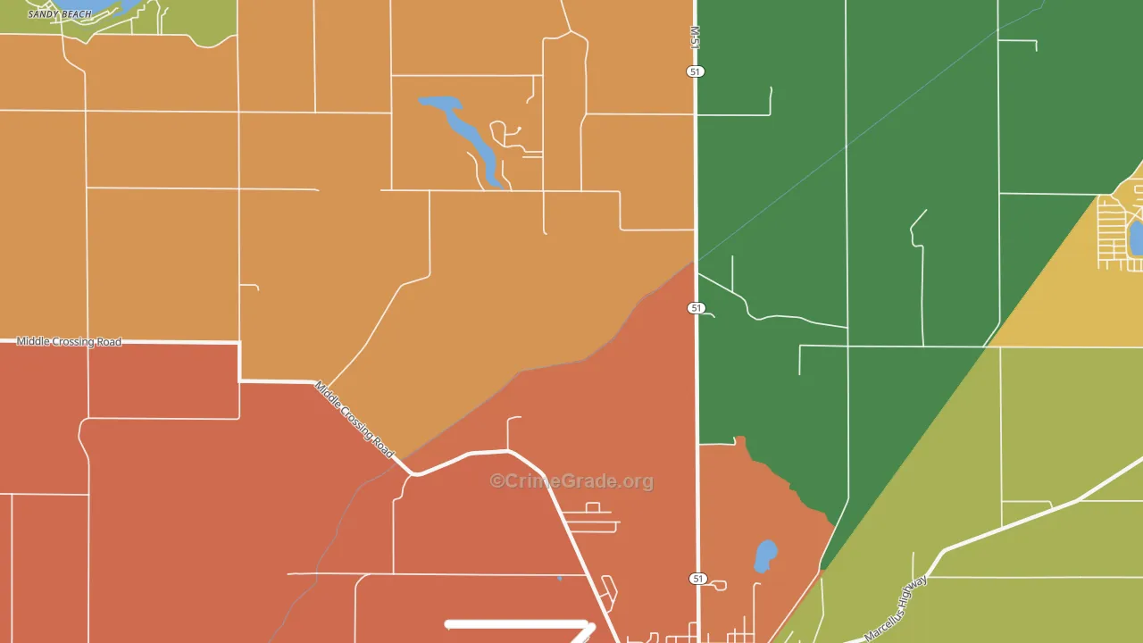 Pokagon, MI Map of Arson Rates