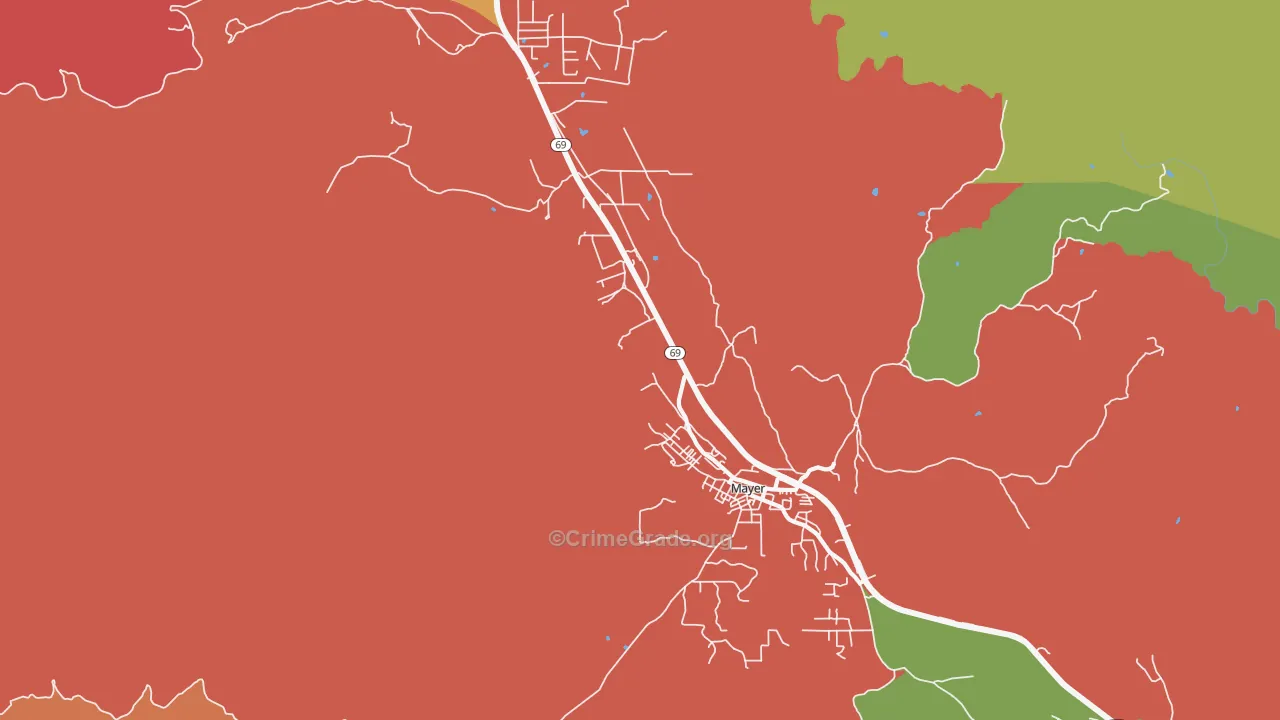 Poland Junction, AZ Map of Arson Rates