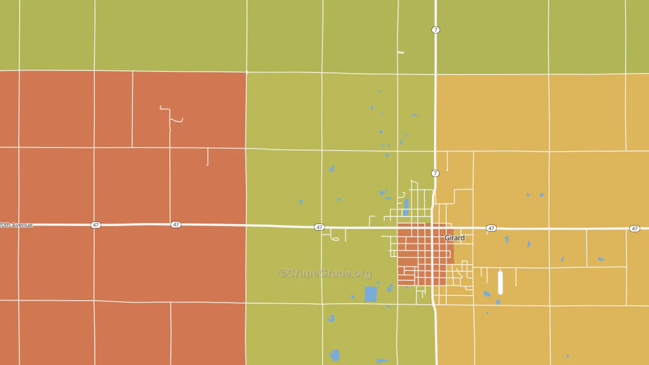 Polk, KS Map of Arson Rates