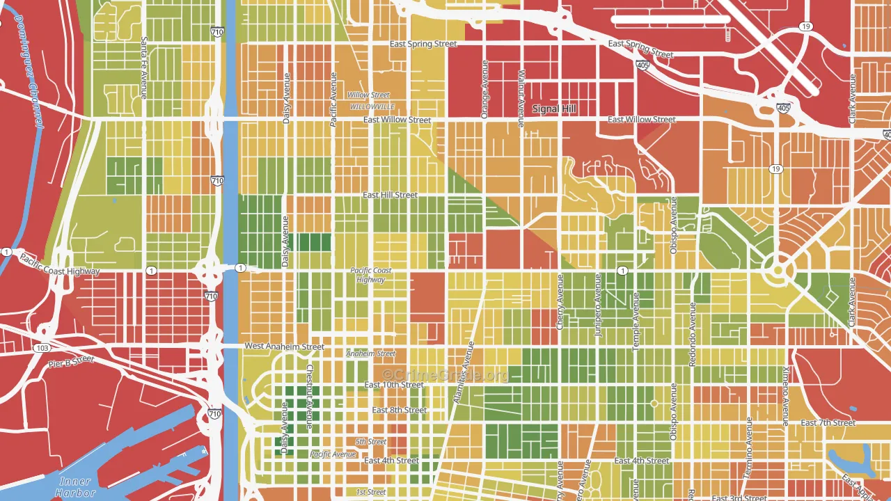 Poly High District, Long Beach, CA Map of Arson Rates