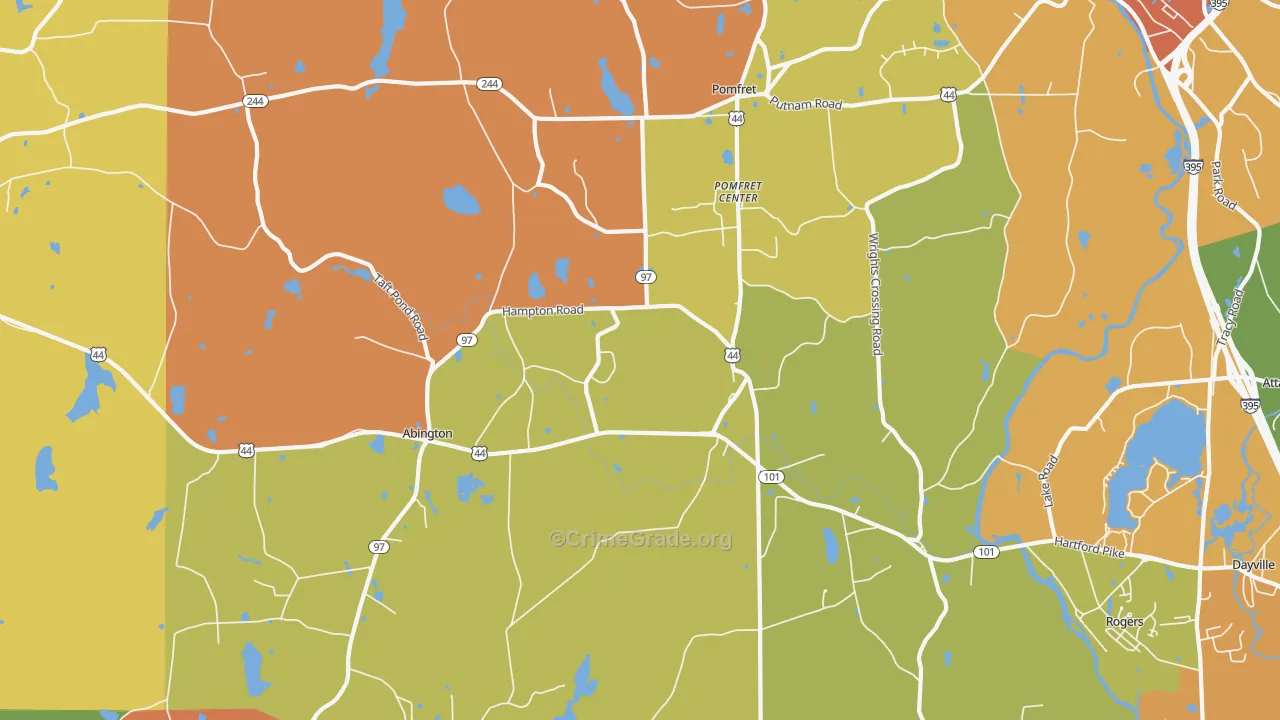 Pomfret Center, CT Map of Arson Rates