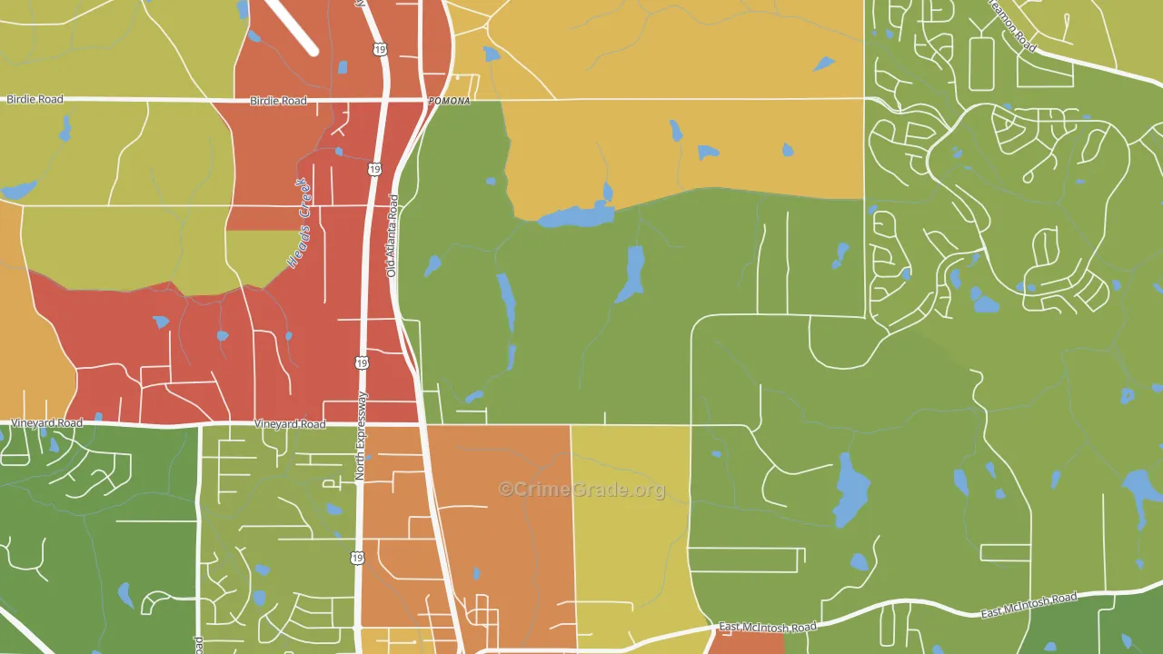 Pomona, GA Map of Arson Rates