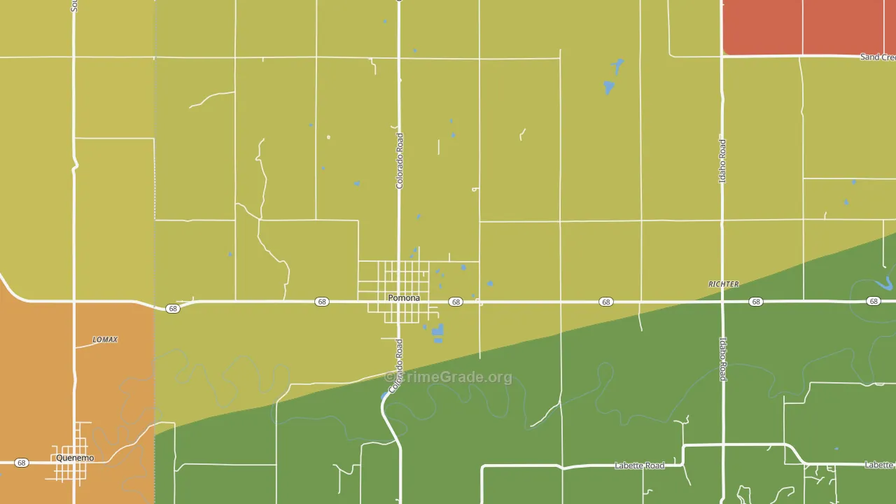 Pomona, KS Map of Arson Rates