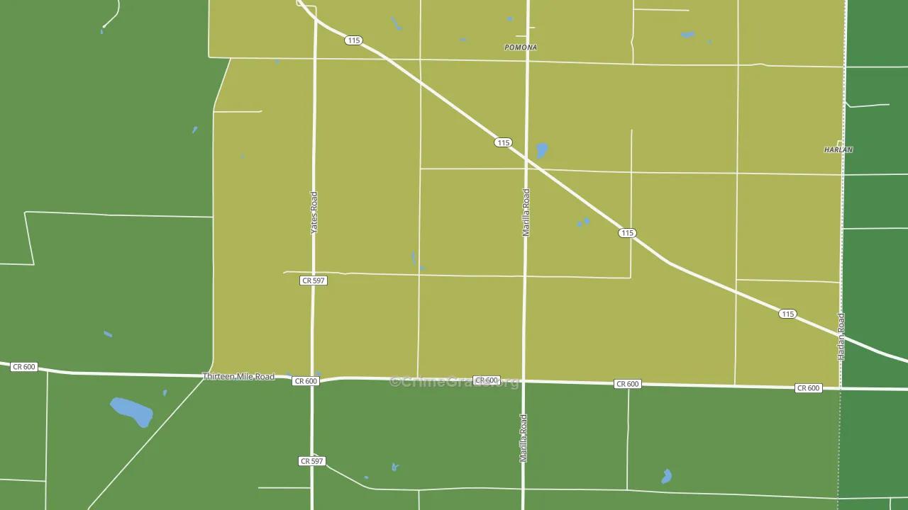 Pomona, MI Map of Arson Rates