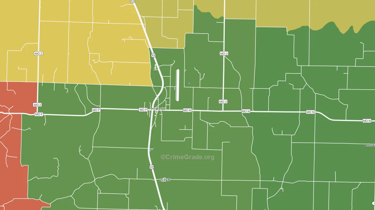 Pomona, MO Map of Arson Rates