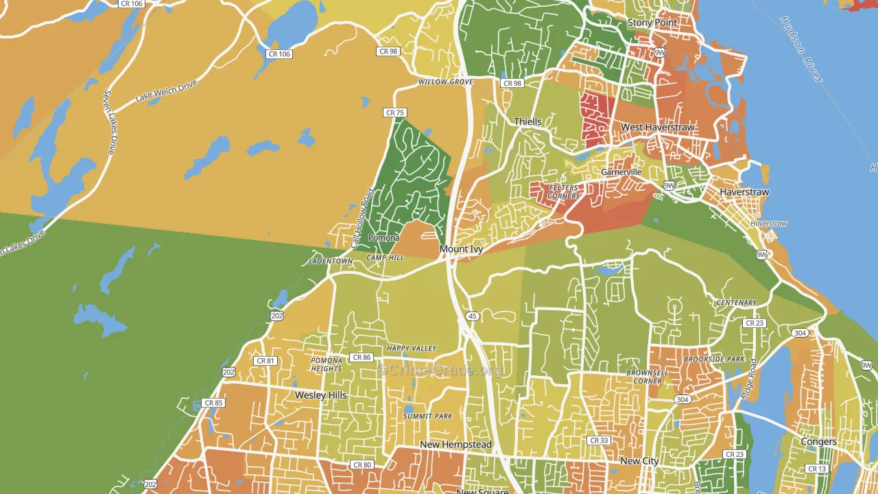Pomona, NY Map of Arson Rates